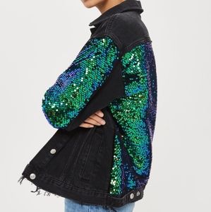 ISO MOTO Sequin Denim Jacket